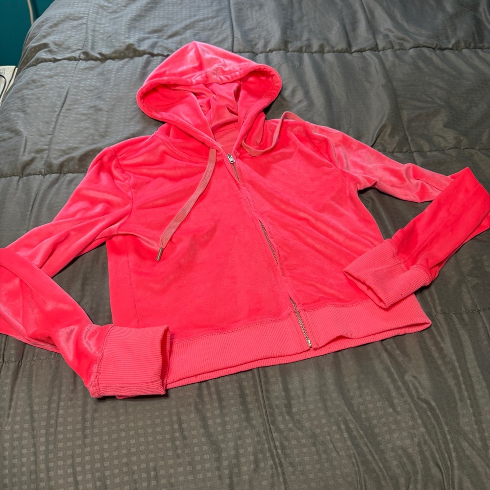 Aerie Womens Pink Zip Up Hoodie Hooded Sweatshirt Super Soft Size Small